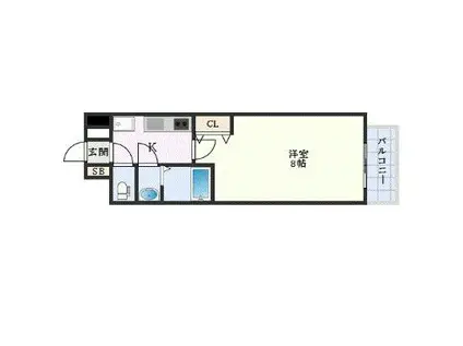 リヴィアス神戸SOLEIL(1K/3階)の間取り写真