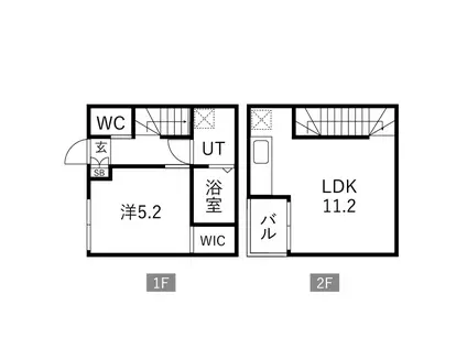 FLUKE I-TERRACE(1LDK/2階)の間取り写真