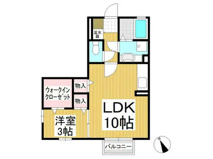 グリーンヒルズ(1LDK/1階)の間取り写真