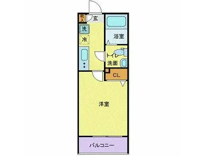 CITY SPIRE西新宿(1K/2階)の間取り写真