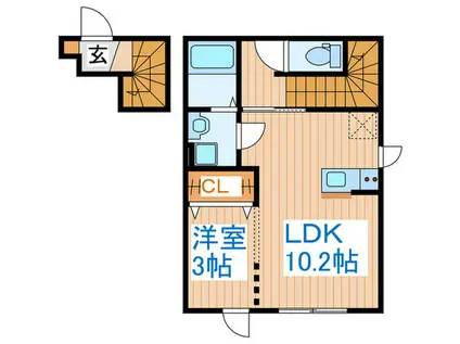 モリス塩釜(1LDK/2階)の間取り写真