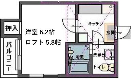ロフトハウス石名坂(1K/1階)の間取り写真