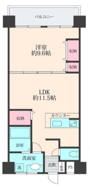 グローイン新宿御苑(1LDK/5階)の間取り写真
