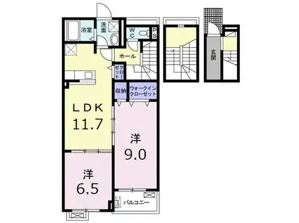 アーバー春山(2LDK/3階)の間取り写真