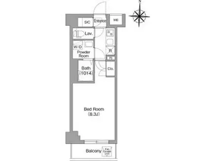 BPRレジデンス大島(1K/6階)の間取り写真