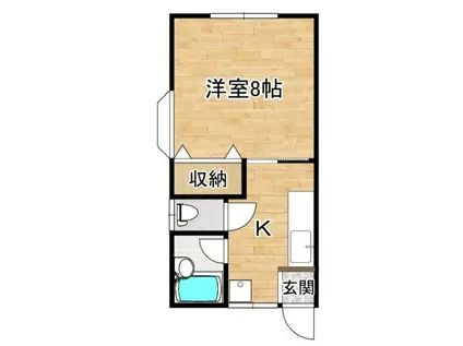 ドリーミング(1K/2階)の間取り写真