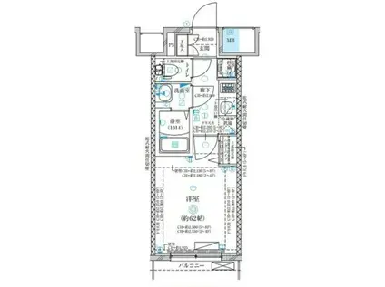 ディアレイシャス名古屋太閤通II(1K/3階)の間取り写真