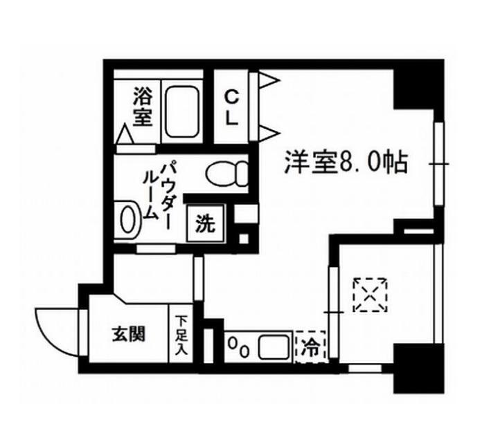 レジディア東日本橋(ワンルーム/3階)の間取り写真
