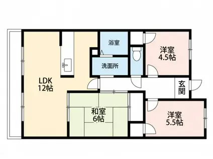 ラフィーネ昭和町(3LDK/5階)の間取り写真