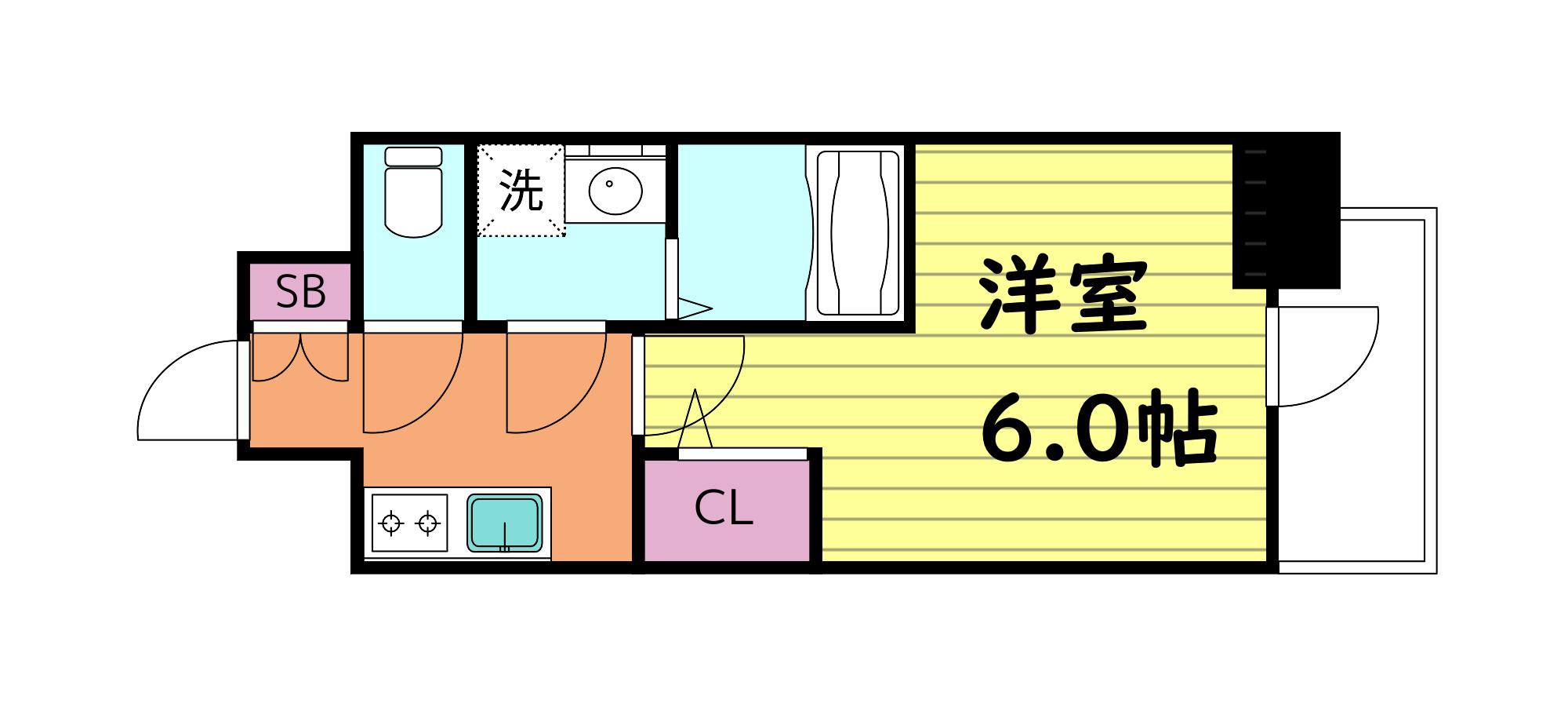 S-RESIDENCE高井田BELETA(1K/11階)の間取り写真