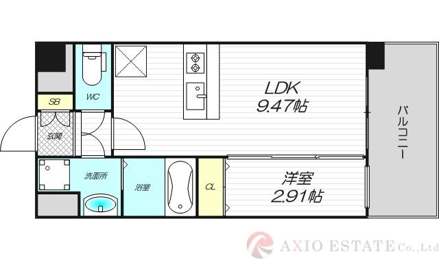 ALIVIS SHIMO-SHINJO SOL TERRACE(1LDK/4階)の間取り写真