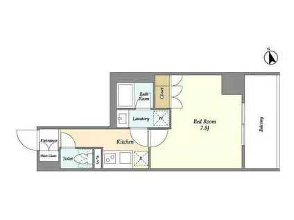 オープンブルーム綾瀬(1K/2階)の間取り写真