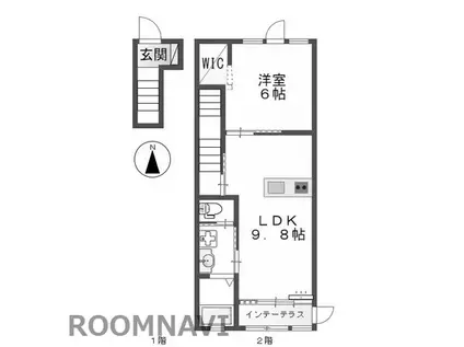 レーグル1番館(1LDK/2階)の間取り写真