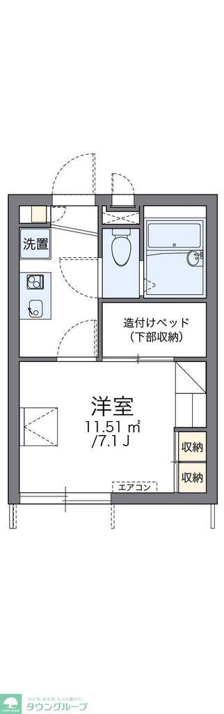 レオパレスクレイン(1K/1階)の間取り写真