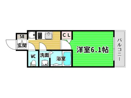 プレサンスOSAKA DOMECITYワンダー(1K/5階)の間取り写真