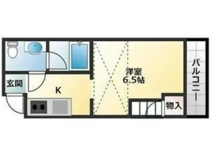 第6セイワコート(1K/1階)の間取り写真