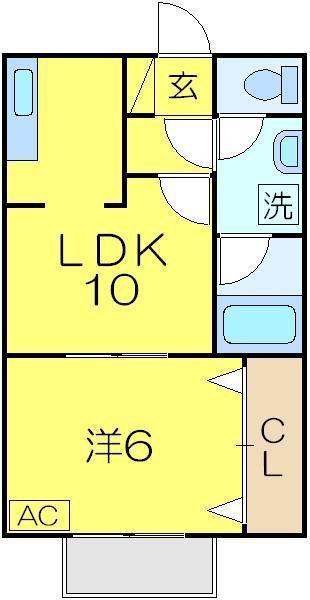 ブレヴァ所沢(1LDK/1階)の間取り写真