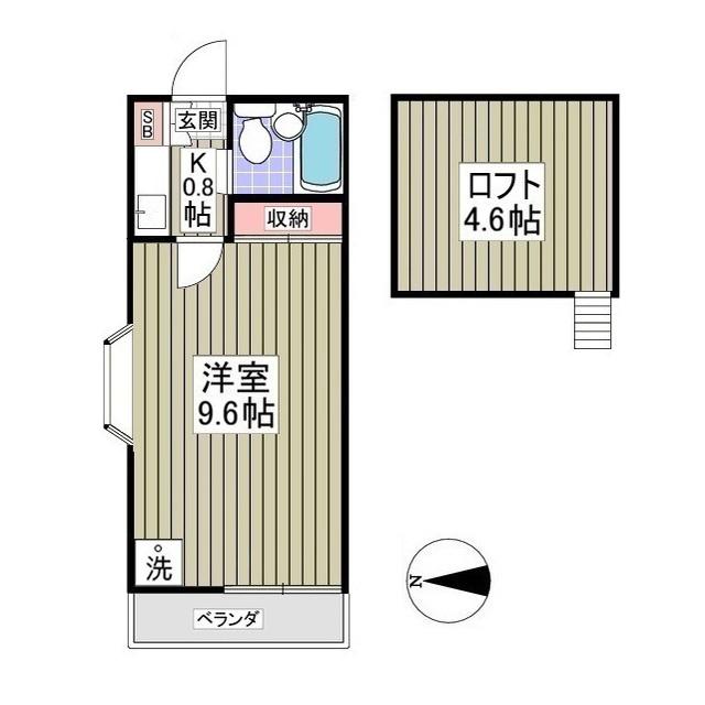 アネモネ(1K/2階)の間取り写真