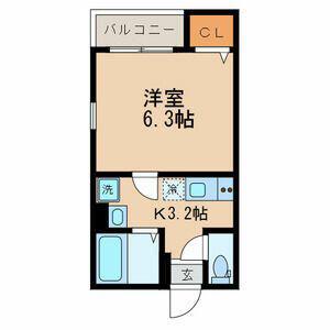 光が丘テラス(1K/4階)の間取り写真