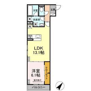 キクロス(1LDK/2階)の間取り写真