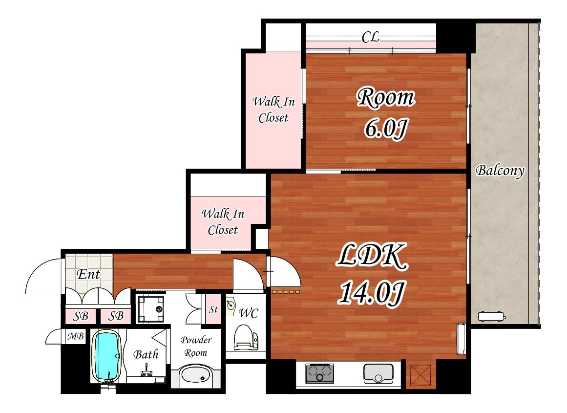 SHOJI PARK RESIDENCE(1LDK/5階)の間取り写真