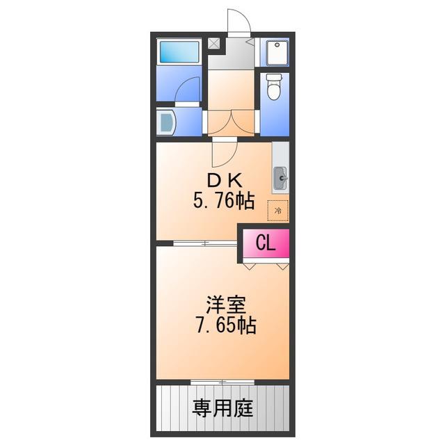 フジパレス 西大路(1DK/1階)の間取り写真