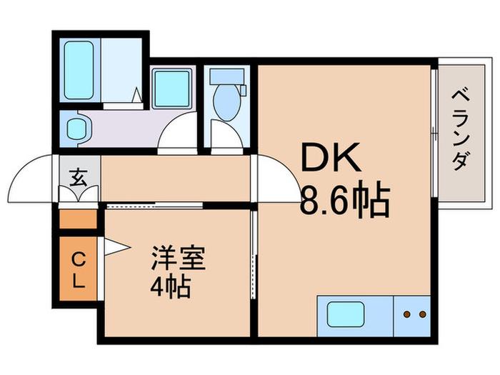 フォース桂(1DK/4階)の間取り写真