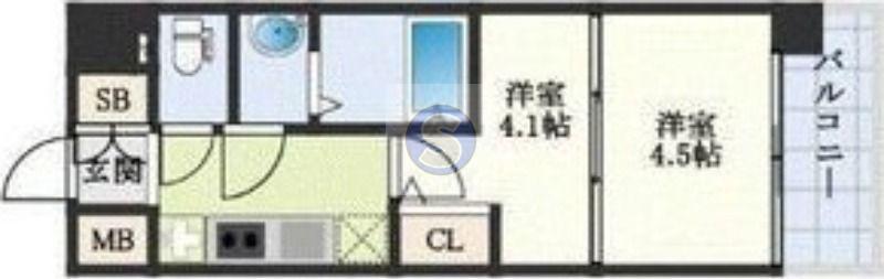 ＪＲ東海道本線 西大路駅 徒歩8分 10階建 築1年(2K/9階)の間取り写真