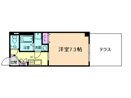 ライフフィールド福島吉野(1K/1階)の間取り写真