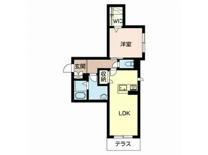 リメインらかん W棟・S棟・E棟(1LDK/1階)の間取り写真