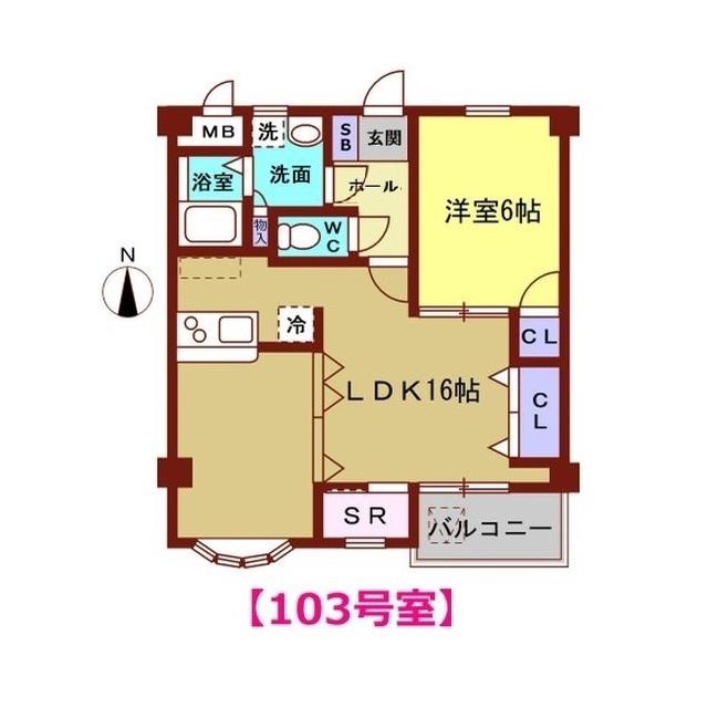 ZIEL (1LDK/1階)の間取り写真