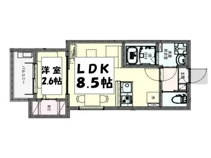 KLEIS春日部2(1LDK/3階)の間取り写真