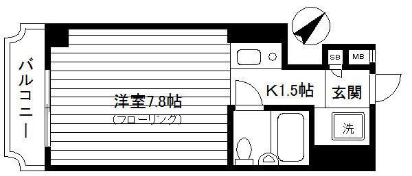 A-1425(1K/3階)の間取り写真