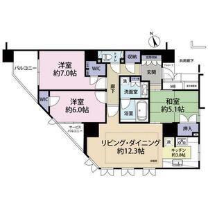 ディオ学園前プレシア(3LDK/6階)の間取り写真