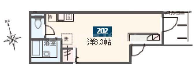 MELDIA扇大橋II(ワンルーム/2階)の間取り写真