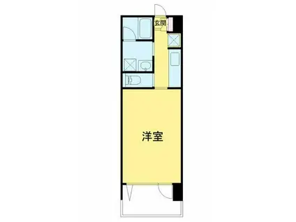 フラット中目黒(1K/5階)の間取り写真