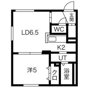 CASA東区役所前 カーサ(1LDK/1階)の間取り写真