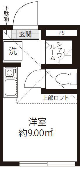 STUDIO APARTMENT東池袋(ワンルーム/2階)の間取り写真