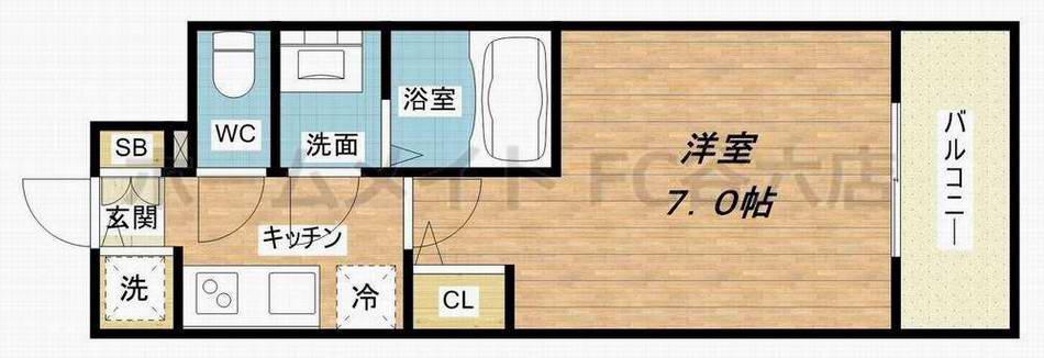 エスリード京橋グレイス(1K/11階)の間取り写真