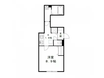 サンシャイン北松戸(1K/1階)の間取り写真