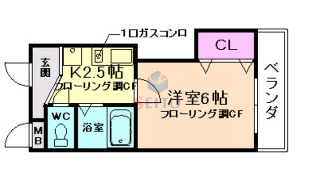 マンションスギヤマ(1K/3階)の間取り写真