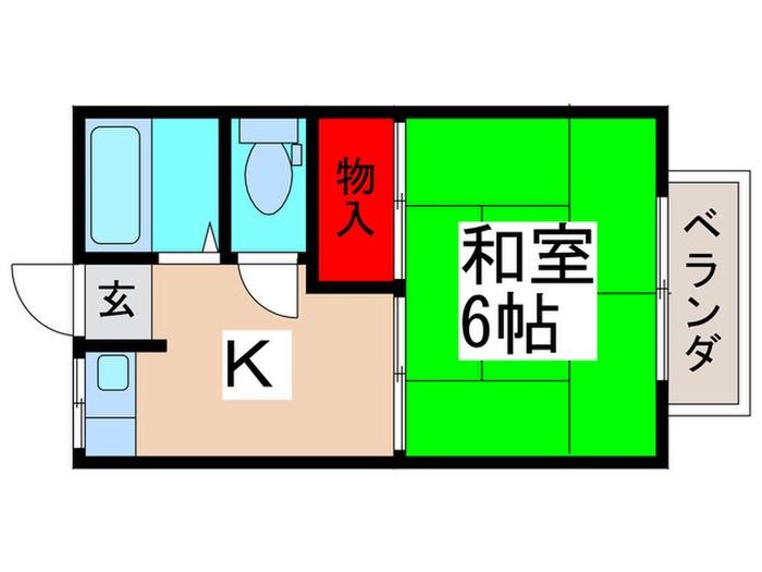 飯島荘(1K/2階)の間取り写真