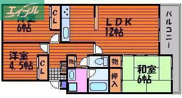 サンハイツ21 B棟(3LDK/1階)の間取り写真