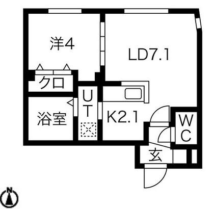 FーHOUSE発寒(1LDK/3階)の間取り写真