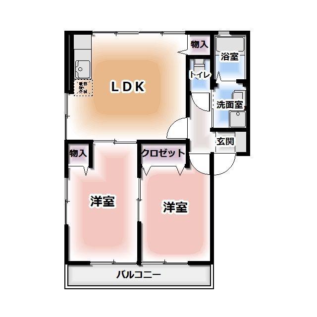 MICKEY(2LDK/1階)の間取り写真