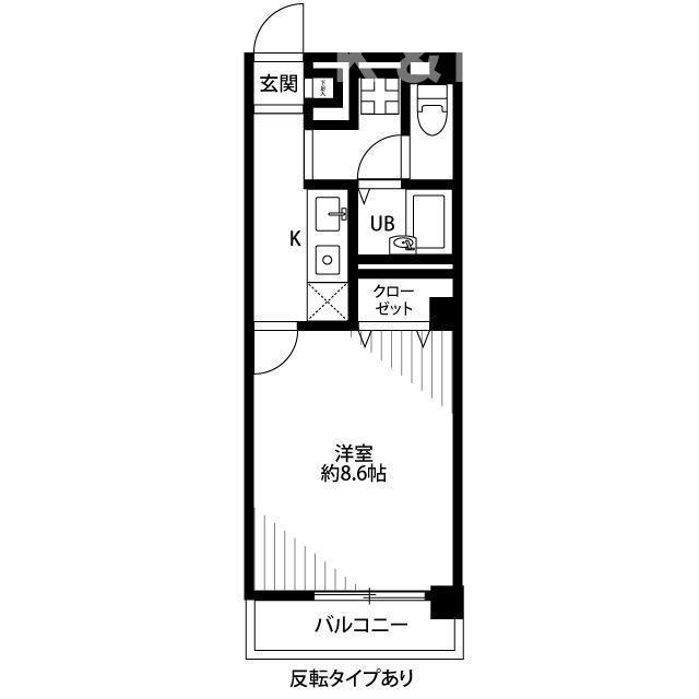アンプルールフェール豊四季II(1K/2階)の間取り写真