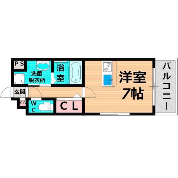 バルーンフラワー諏訪(ワンルーム/12階)の間取り写真
