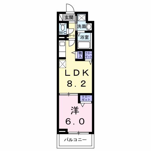フォンテ クレラ(1LDK/5階)の間取り写真