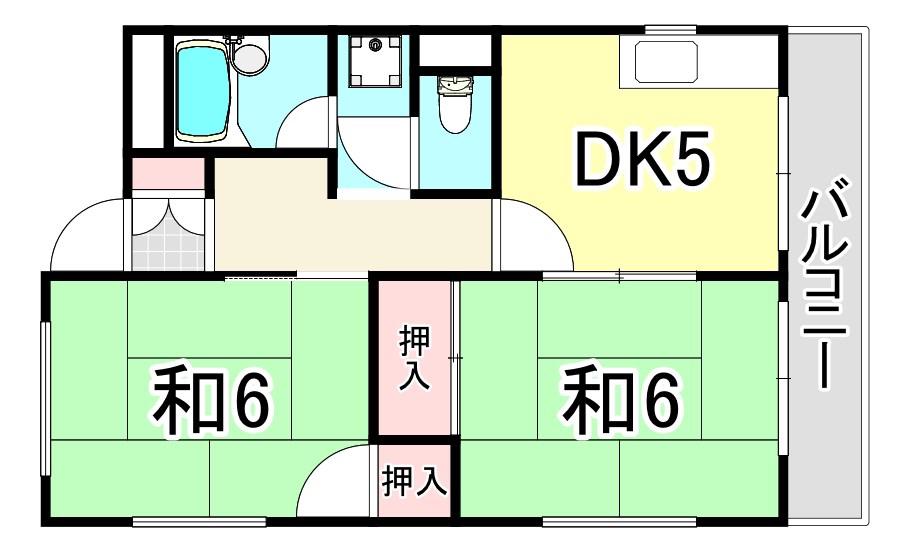 エメラルド久々知パートI(2DK/4階)の間取り写真