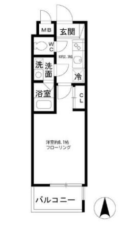 アートヴィラージュ亀戸(1K/10階)の間取り写真